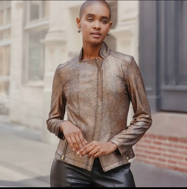 Liquid Leather Metallic Jacket