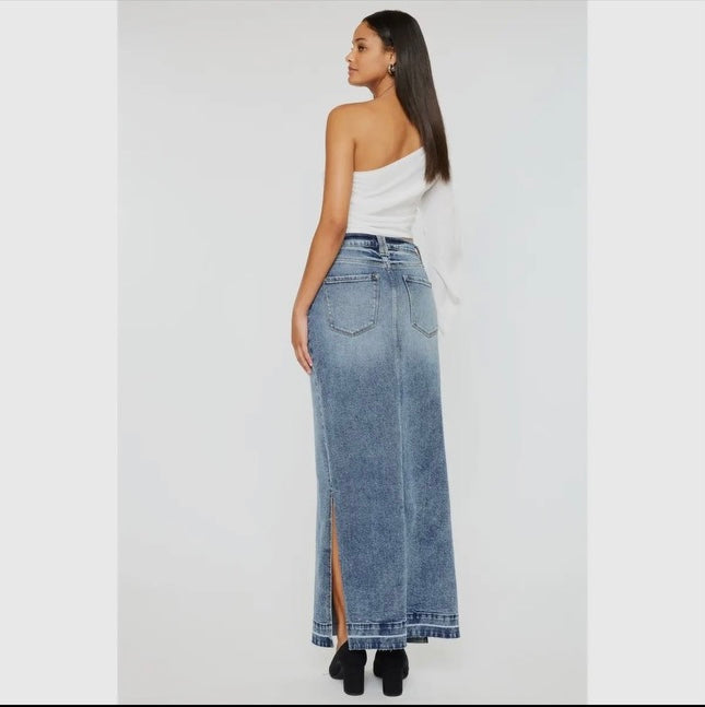 Kancan Maxi Denim Skirt