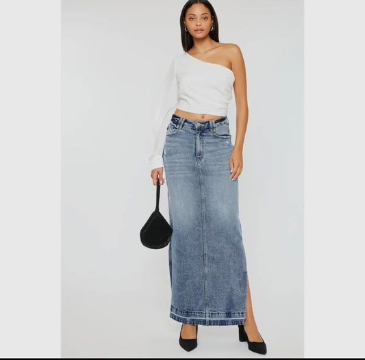 Kancan Maxi Denim Skirt