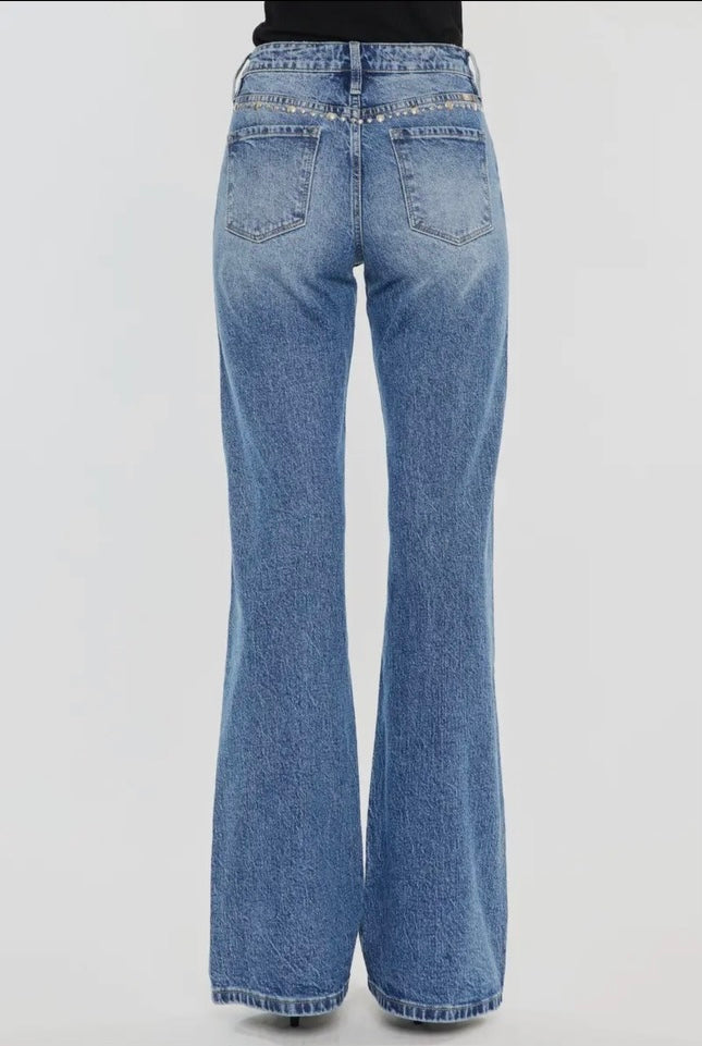 Kancan High Rise Wide Flare Jeans