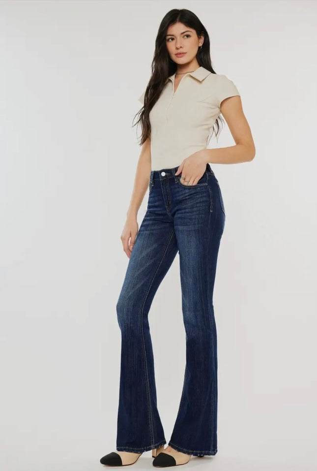 Kancan Mid Rise Flare Jeans